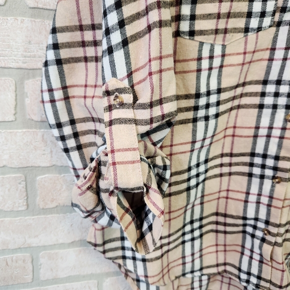 Spoon Jeans Womens Plaid Button Down Shirt Size L - Picture 6 of 11